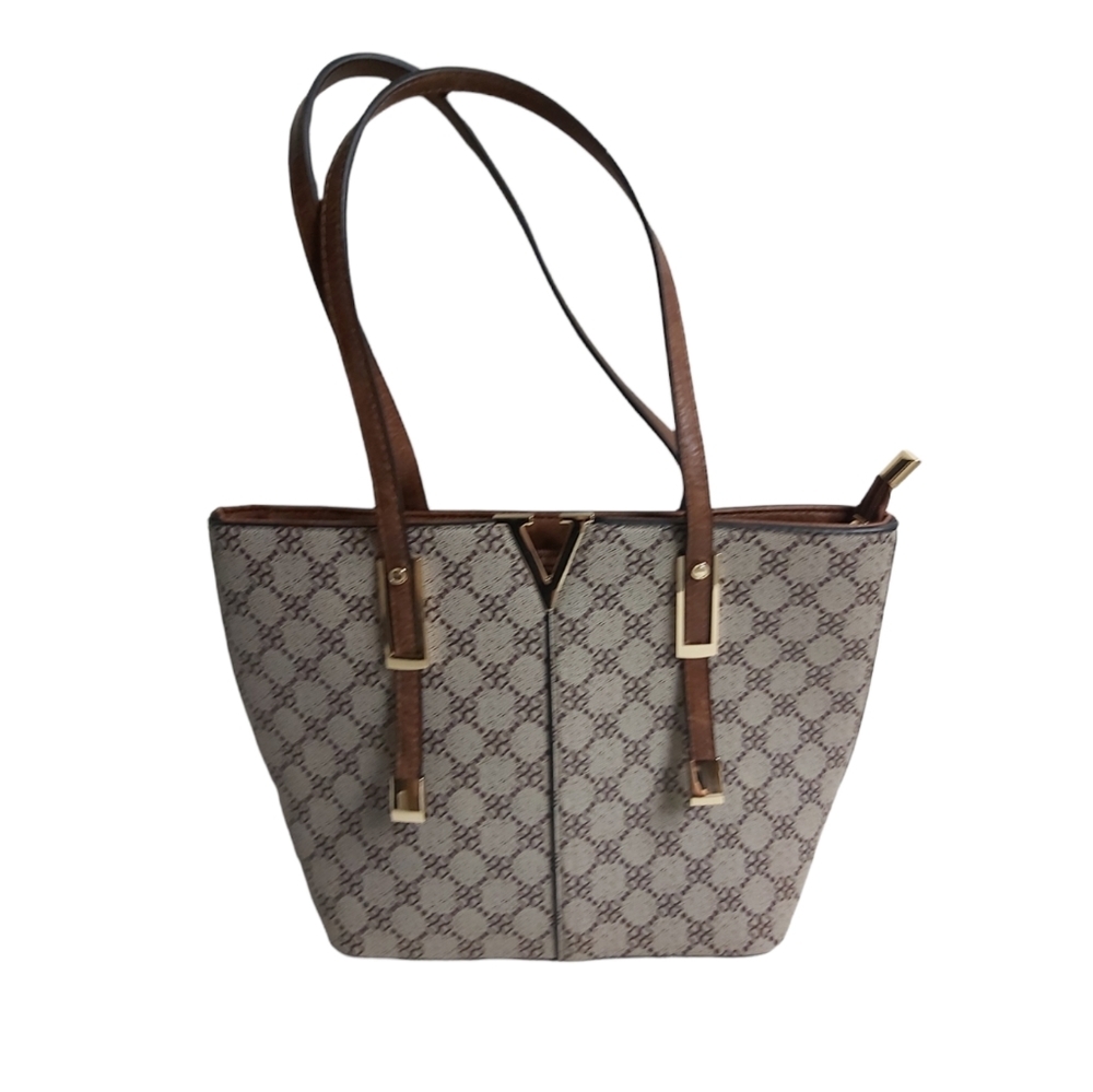 Chrystale Luxurious-Looking Brown and Grey Shoulder Bag